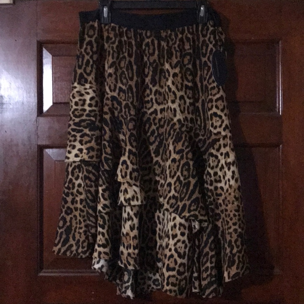 Scoop Mesh Ruffle Skirt